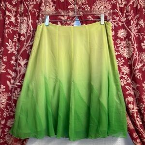 Worthington Yellow and Green Ombre Midi Skirt